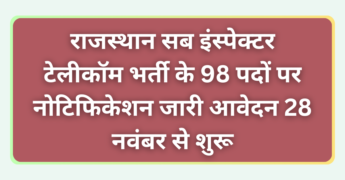 RPSC Sub Inspector Bharti