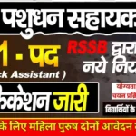 RSSB Live Stock Assistant Vacancy